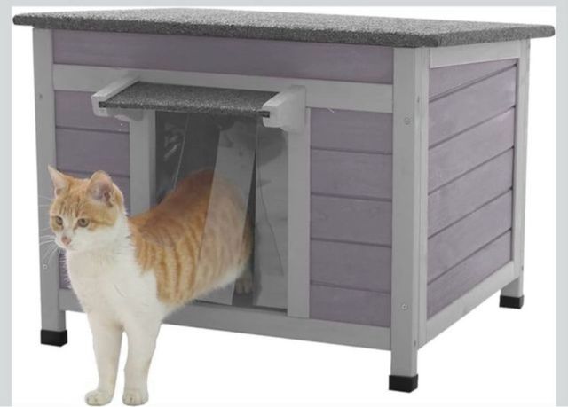 Caseta exterior para gatos/perros madera