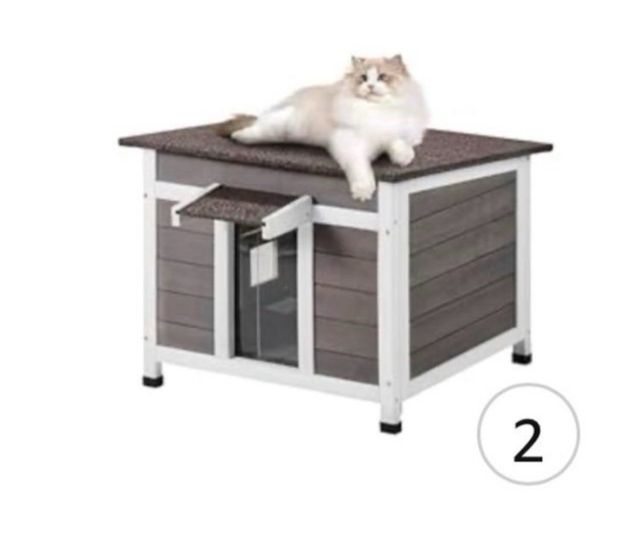 Caseta exterior para gatos/perros madera