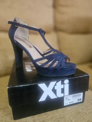 Sandalias Xti Tacón Azul Talla 38