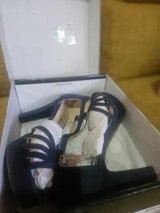 Sandalias Xti Tacón Azul Talla 38