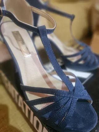 Sandalias Xti Tacón Azul Talla 38