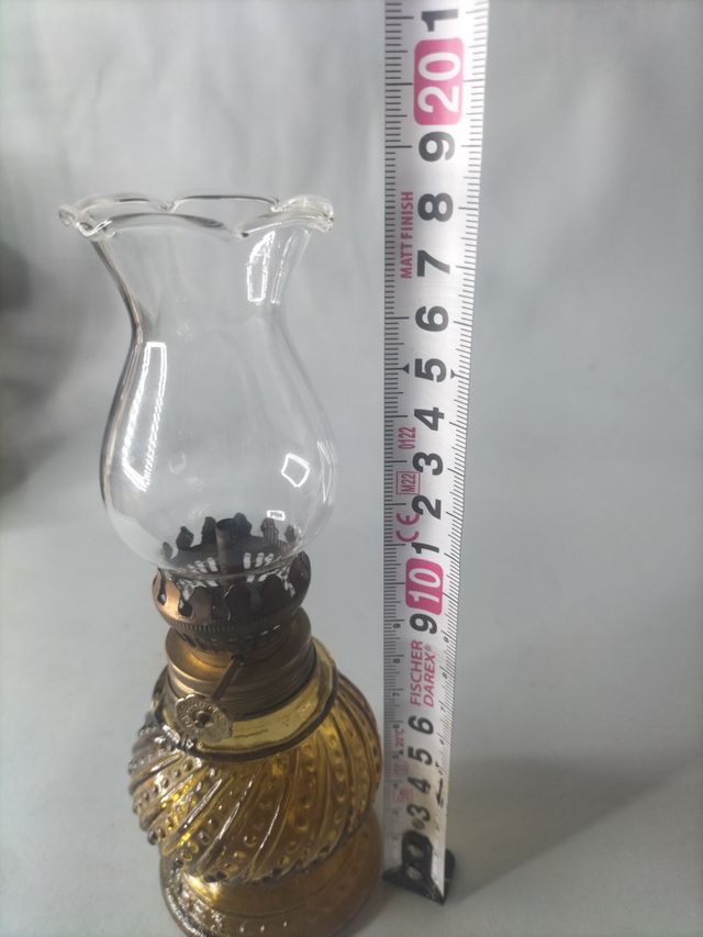 Quinqué in vetro vintage 