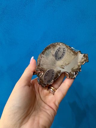 Dea bendata metallo oro e argento