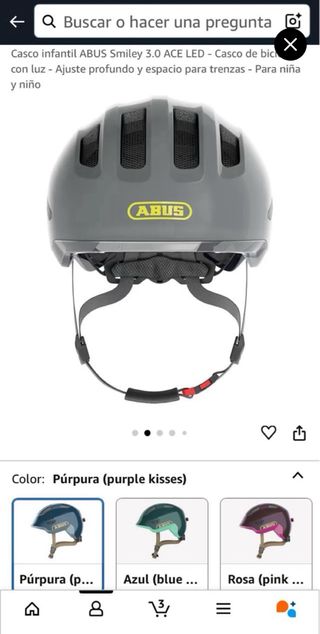 Casco ABUS Smiley 3.0 Ace LED Gris