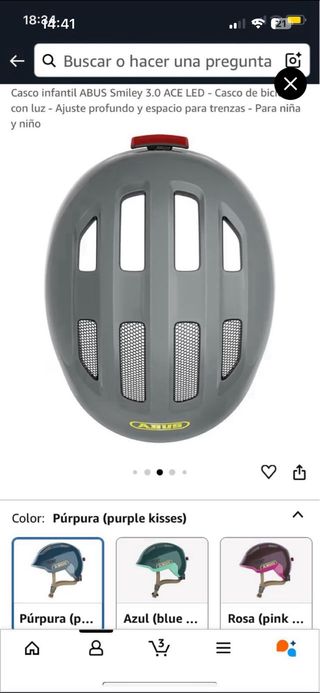 Casco ABUS Smiley 3.0 Ace LED Gris