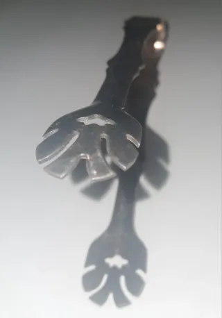 Pinza de hielo antigua baño plata