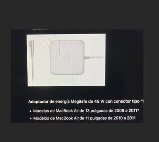NUEVO Cargador  para MacBook Air ORIGINAL        