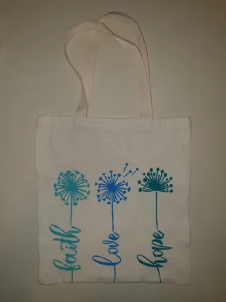 Borsa cotone faith love hope