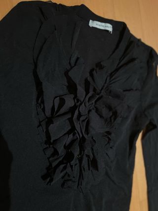 Maglia Northland nera tulle con rouches M/L