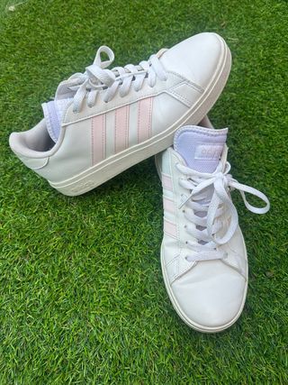 Adidas Zapatillas Rosa y Blancas Talla 39
