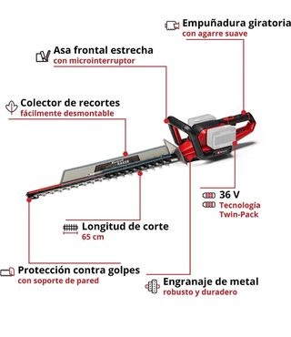 Tagliasiepi a batteria con impugnatura girevole - Einhell