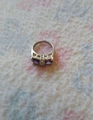 Anillo Morado Plata con Circonitas