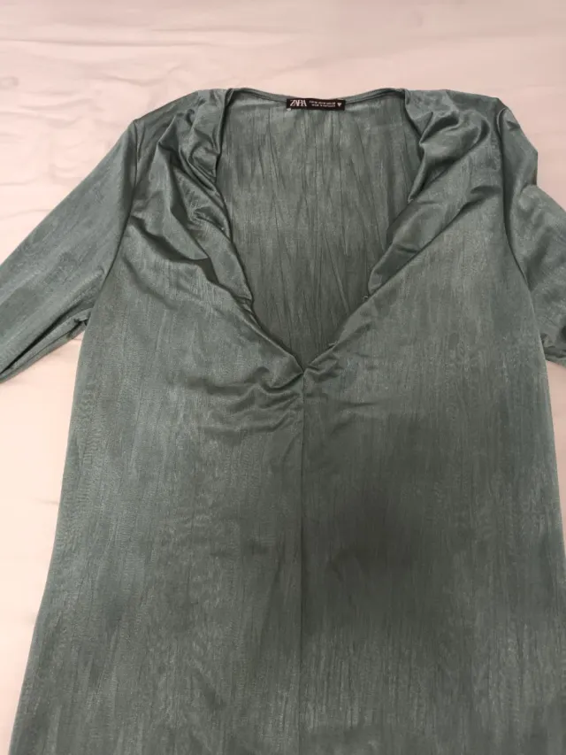 NUEVO.Vestido verde agua Zara Talla M