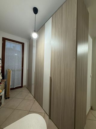 Armadio 6 ante, legno e bianco, come nuovo