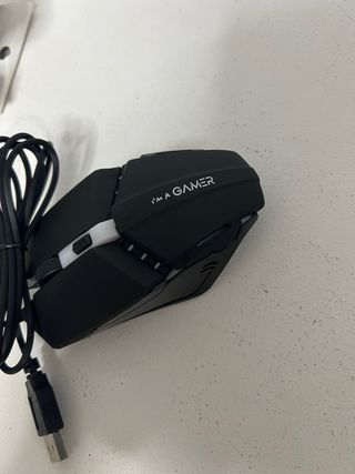 Ratón gaming para jugar con cable con led ordenado
