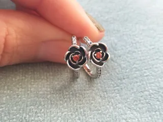 Pendientes aro flor plata de ley