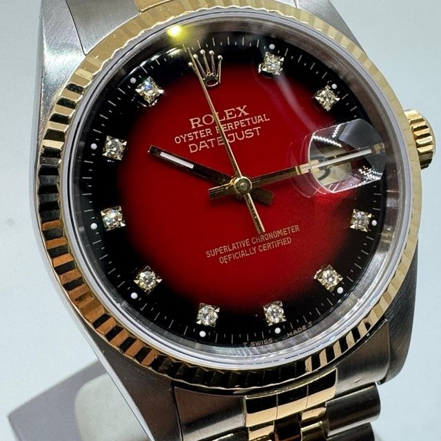 Rolex Datejust 16233 vignette Red diamond full set