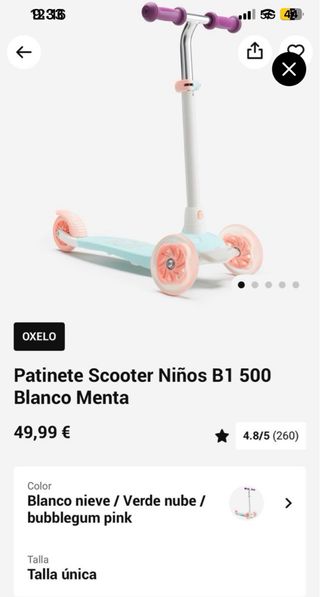 Patinete infantil 3 ruedas con luces