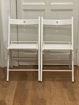Sillas plegables de madera Ikea blancas