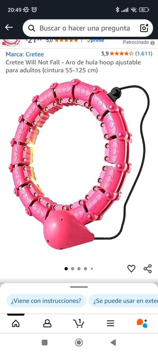 Hoola hoop ajustable con peso