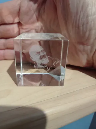 Set Cristallo 3D Padre Pio e ciuccio