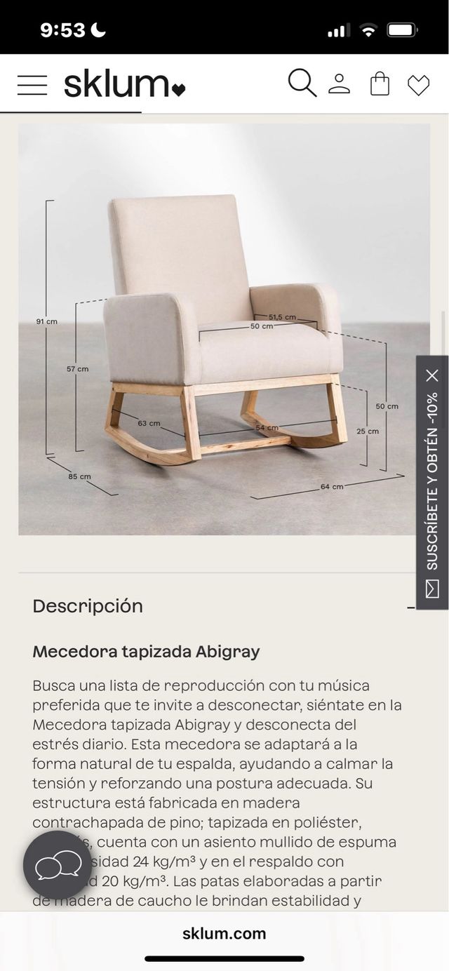 Sillón Mecedora Sklum como nuevo