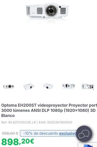 Proyector Optoma EH200ST DLP 1080p 3000 lúmenes