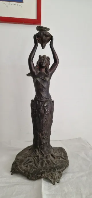 Base lampada Art Nouveau donna
