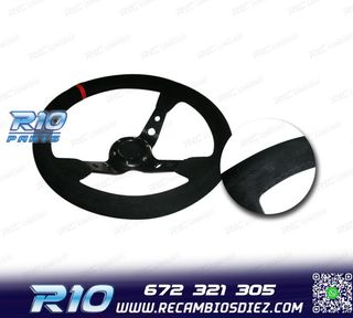 VOLANTE INVERTIDO PIEL VUELTA NEGRO BRAZOS NEGROS Y RIBETE R