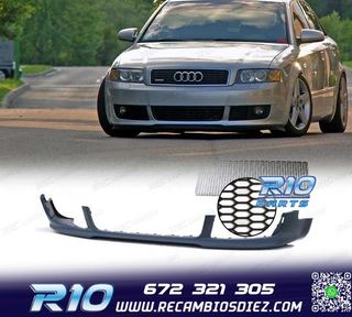 SPOILER LIP FRONTAL DELANTERO AUDI A4 S LINE 00-04 + REJILLA