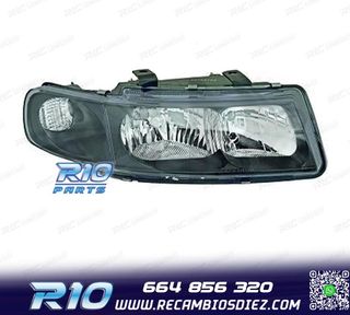 FARO DCH PARA SEAT LEON TOLEDO 99-05 FONDO NEGRO