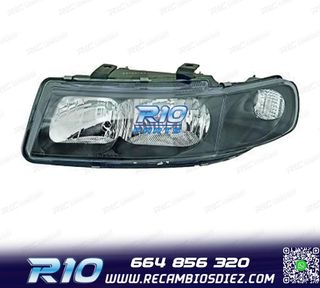 FARO IZQ PARA SEAT LEON TOLEDO 99-05 FONDO NEGRO