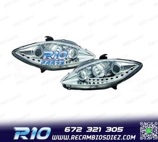 FAROS SEAT LEON ALTEA TOLEDO 04-09 FONDO CROMO LUZ DIURNA LE