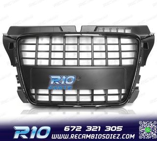 PARRILLA AUDI A3 8P 08-12 LOOK S LINE NEGRO BRILLO