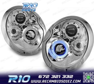 FAROS PARA MINI COOPER 01-04 OJOS ANGEL CROMADOS