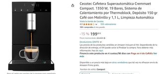 Cecotec Cafetera Superautomática Compacta Cumbia
