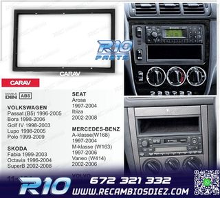 MARCO NEGRO RADIO 2-DIN PARA MERCEDES VOLKSWAGEN VW SKODA SE