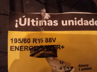 Vendo 1 Neumático Michelin nuevo 195/60R/15