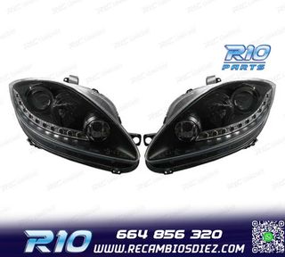 FAROS PARA SEAT LEON ALTEA TOLEDO 04-09 LUZ DIURNA LED FONDO