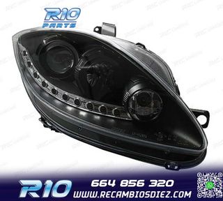 FAROS PARA SEAT LEON ALTEA TOLEDO 04-09 LUZ DIURNA LED FONDO