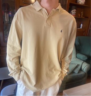 Polo Ralph Lauren manga larga beige, original 