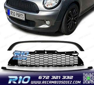 PARRILLA MINI COOPER R56 R57 R55 10-15 LOOK JCW NEGRO BRILLO