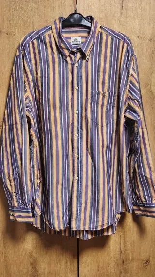 Camisa Lacoste Rayas Vintage Beige/Morado