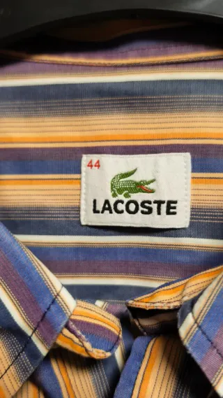 Camisa Lacoste Rayas Vintage Beige/Morado