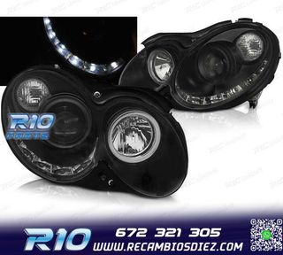 FAROS MERCEDES CLASE CLK W209 02-09 LUZ DIURNA FONDO NEGRO
