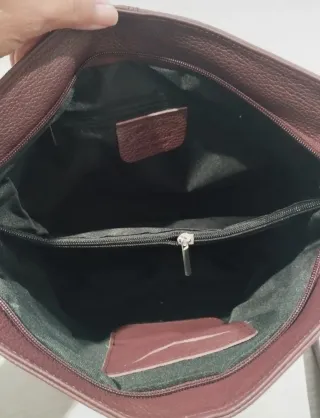 Bolso bandolera piel Granate Genuine leather 