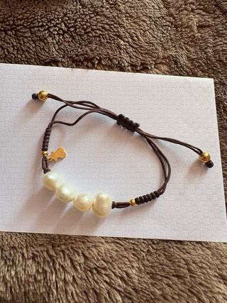 Pulsera baño oro 18kt plata perlas TOUS