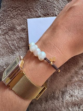 Pulsera baño oro 18kt plata perlas TOUS