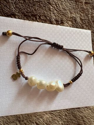 Pulsera baño oro 18kt plata perlas TOUS