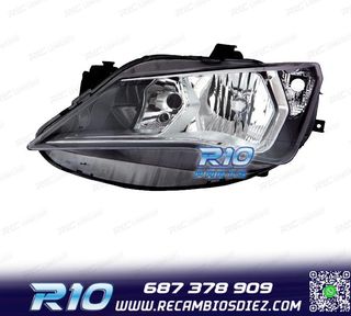 FARO IZQ PARA SEAT IBIZA 12-17 FONDO OSCURO + CROMO
